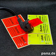 individualisierbar DGUV-V3 Defekt etikett papier siegel neonrot neongelb Signalrot signalgelb rot gelb entsorgen reparieren instand setzen